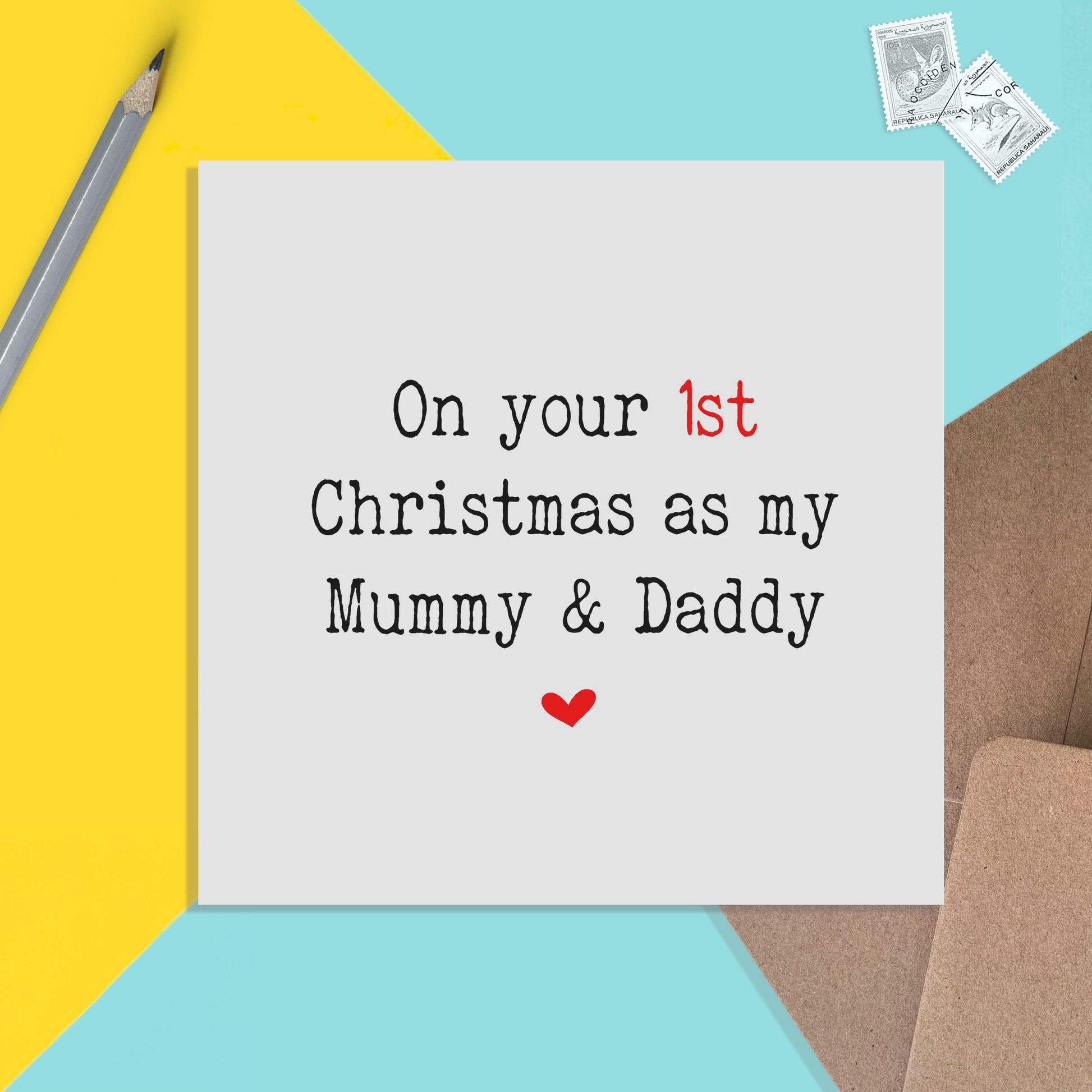 On Your 1st Christmas As My Mummy & Daddy, Card From Son Or Daughter - PMPrinted
