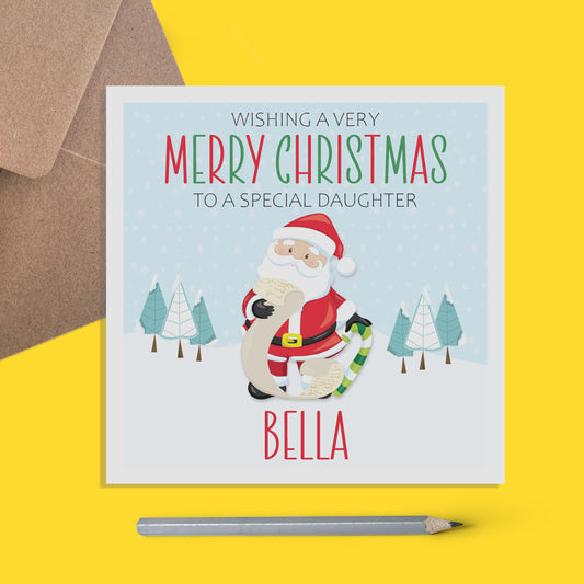 Santa Daughter Christmas Card - Personalised Christmas Keepsake - PMPrinted