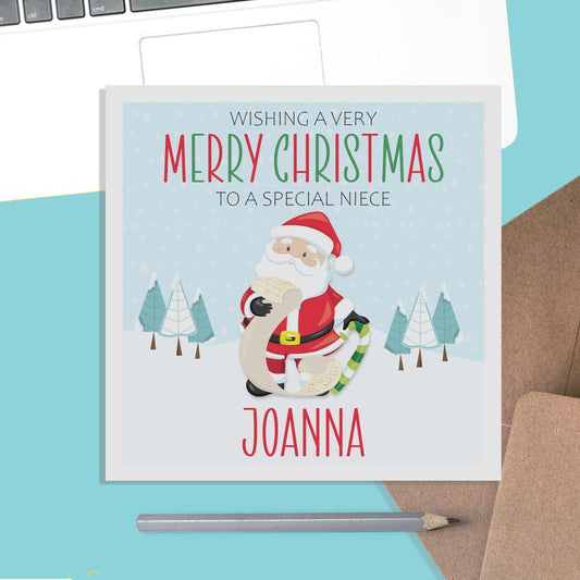 Santa Niece Christmas Card - Personalised Christmas Keepsake - PMPrinted