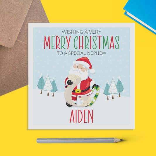 Santa Nephew Christmas Card - Personalised Christmas Keepsake - Lots Of Designs - PMPrinted