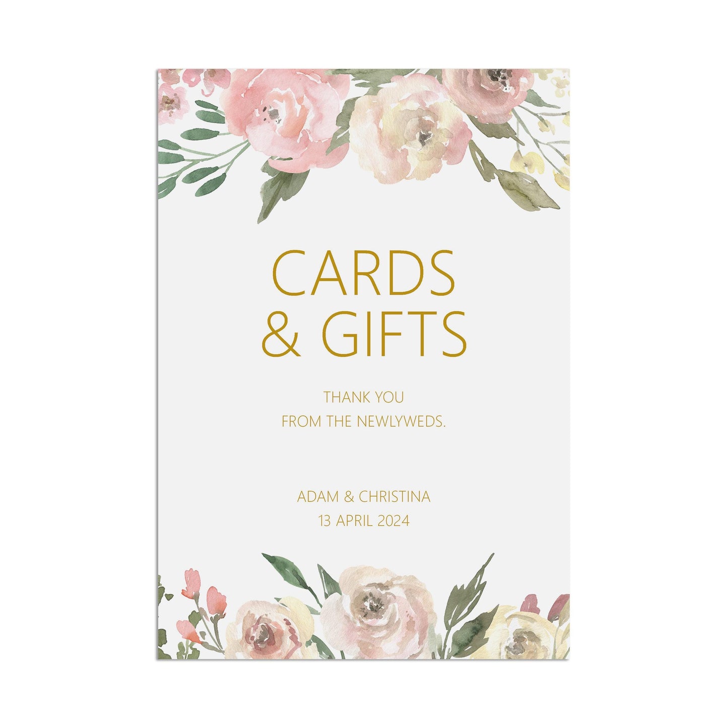 Cards & Gifts Wedding Sign - Blush Floral