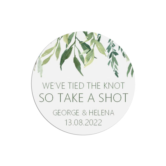 Take A Shot Wedding Stickers - Greenery