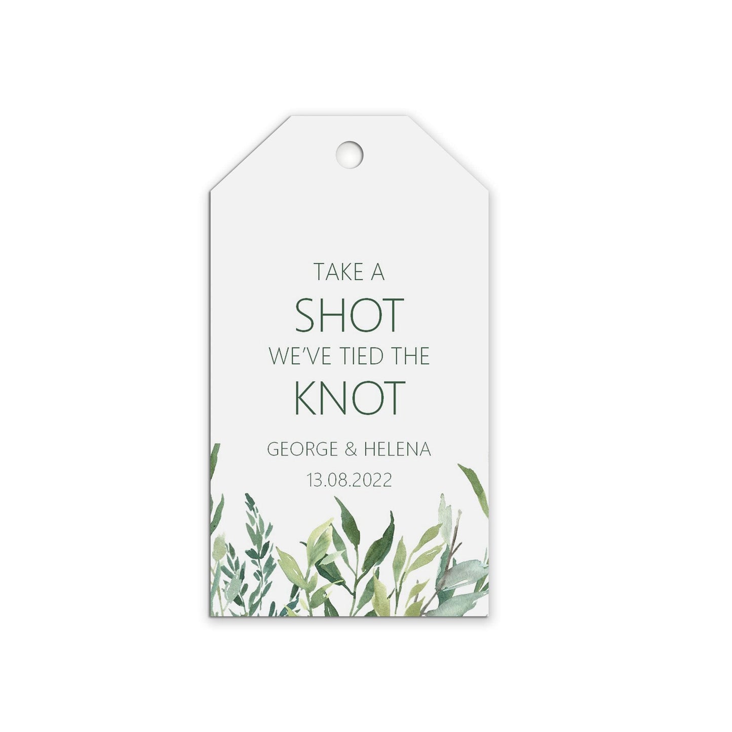 Take A Shot Wedding Gift Tags - Greenery