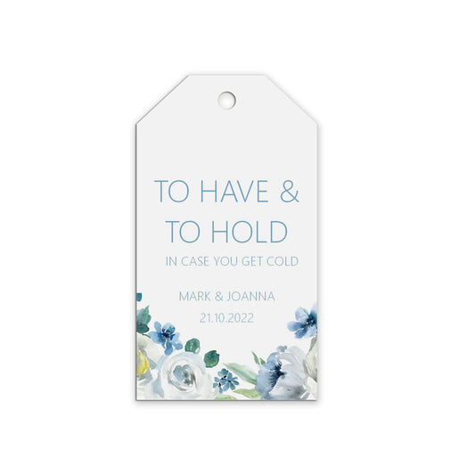 To Have & To Hold Wedding Gift Tags - Blue Floral