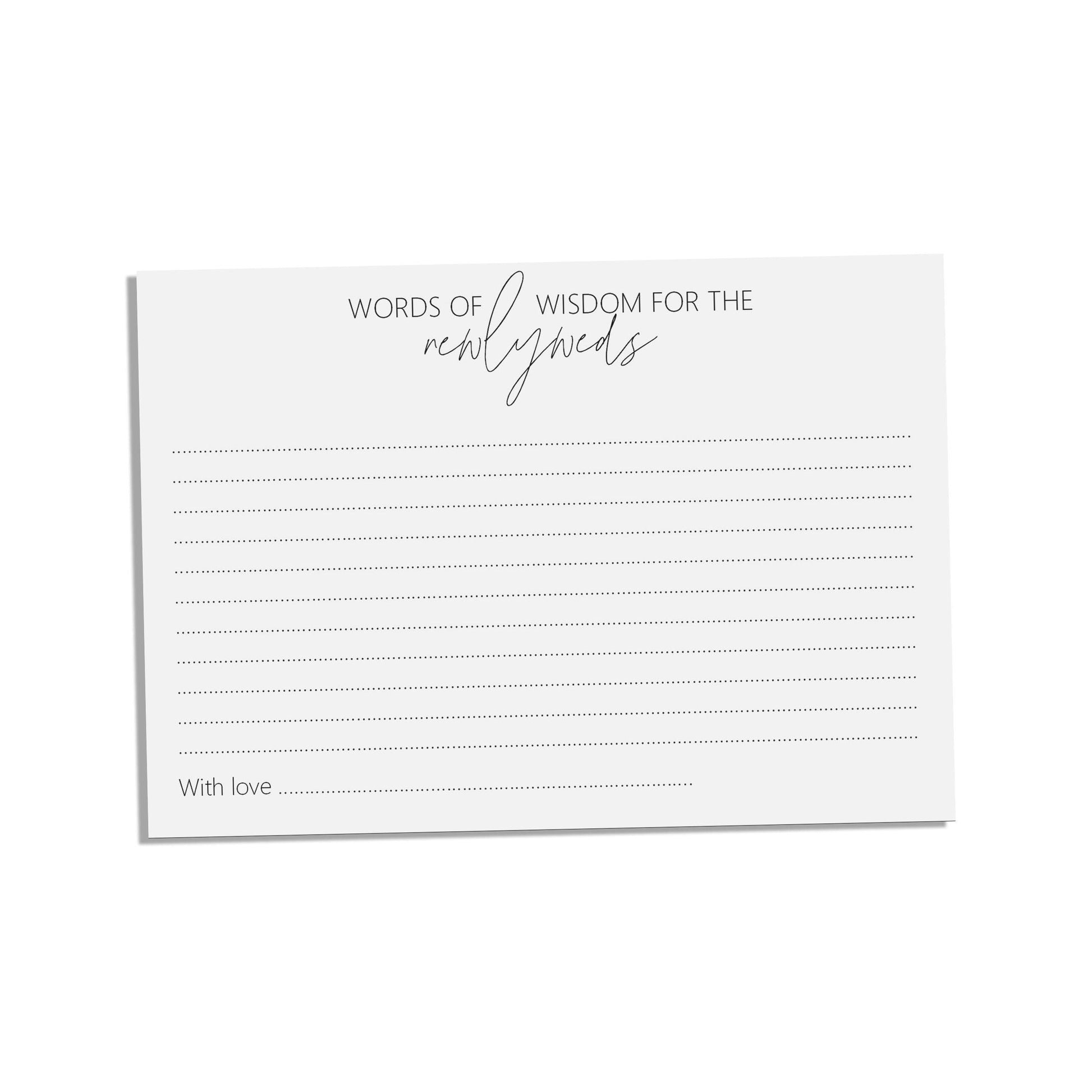 Words Of Wisdom Advice Cards - Black & White