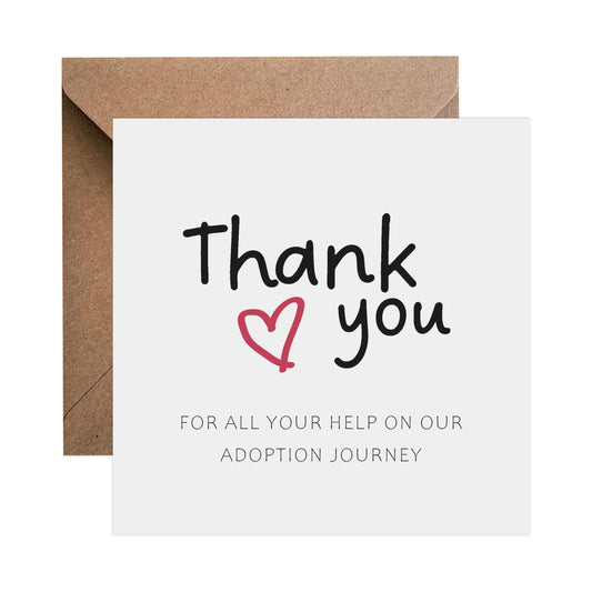 Thank You For Your Help On Our Adoption Journey - Adoption Card - PMPrinted