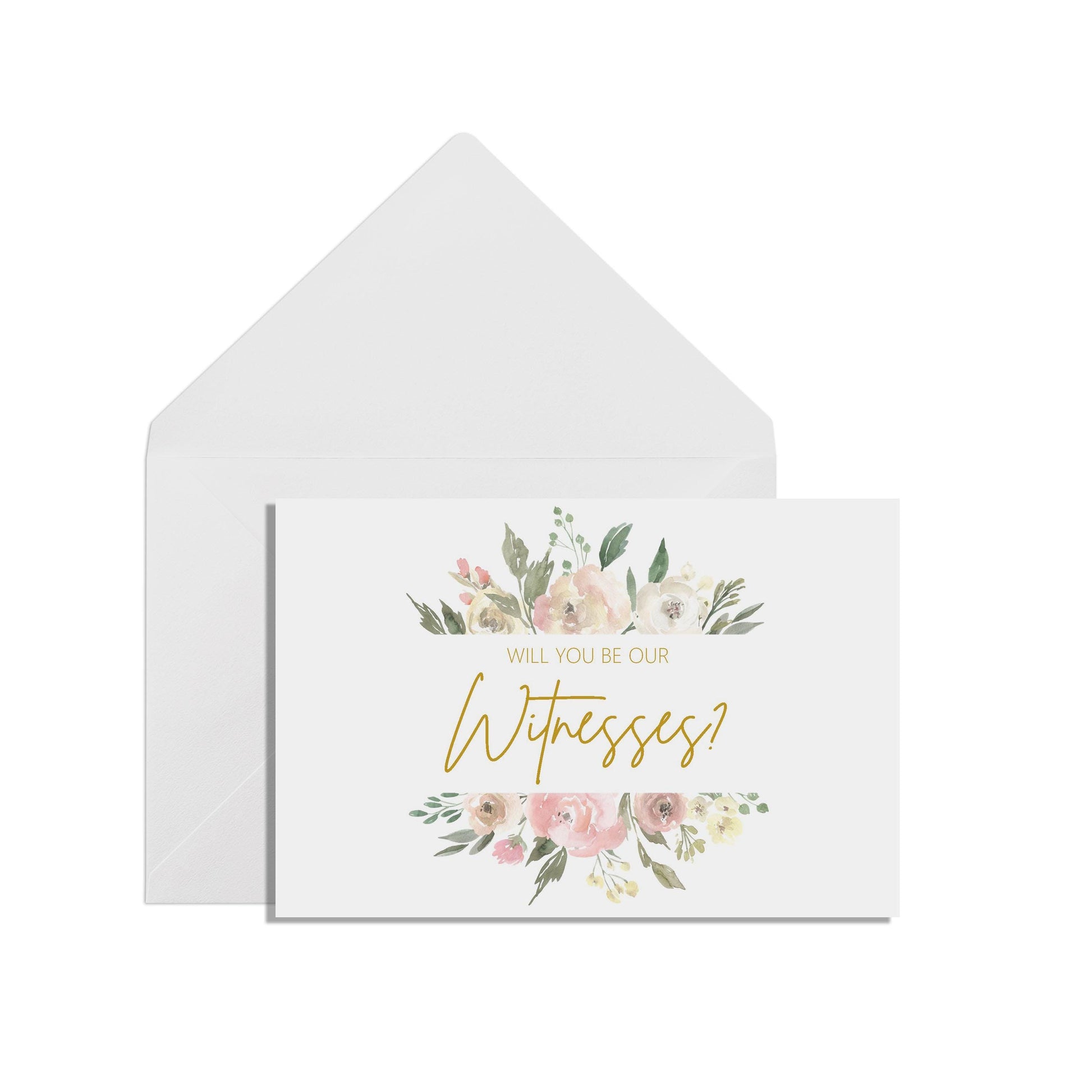 Will You Be Our Witnesses? Proposal Card - Blush Floral