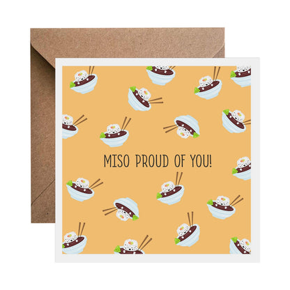 Miso Proud Of You - Funny Congratulations Card, Graduation, Well Done, Exam Results, Proud Of You! - PMPrinted