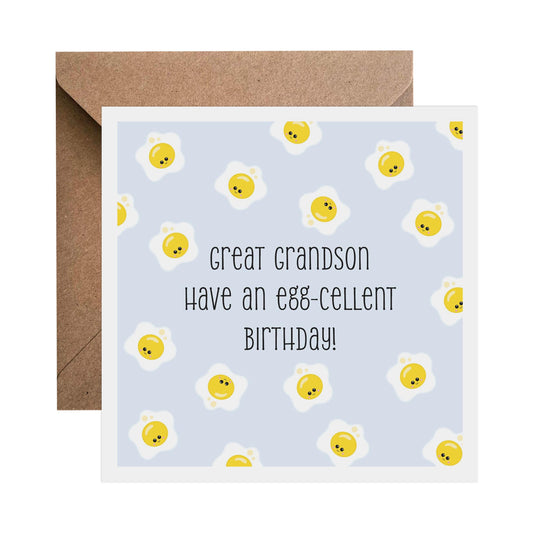 Great Grandson Have An Egg-cellent Birthday Card - PMPrinted