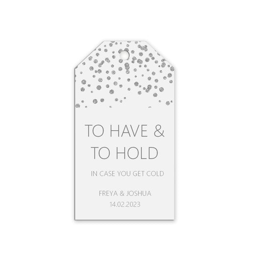 To Have & To Hold Wedding Gift Tags, Silver Effect Personalised Pack Of 10