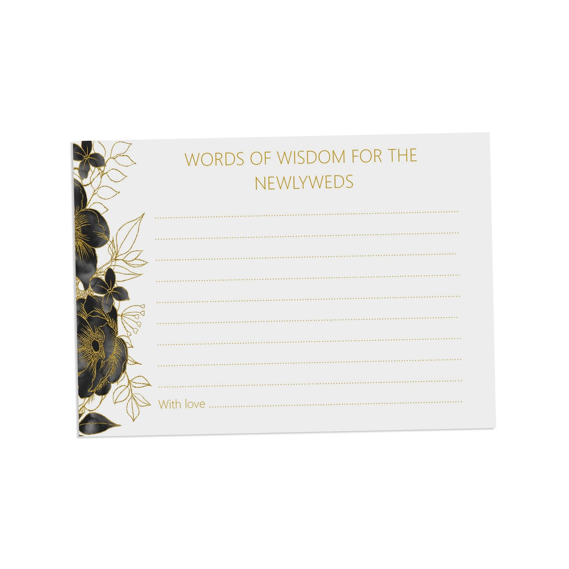Words Of Wisdom Advice Cards - Black Floral
