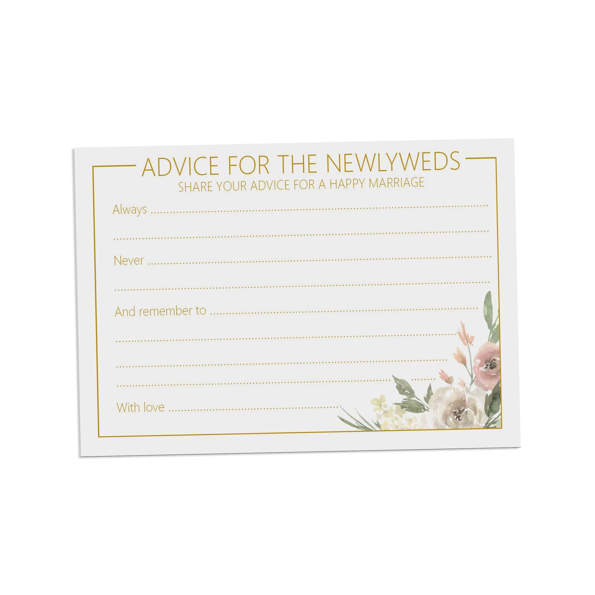 Wedding Advice Cards - Blush Floral
