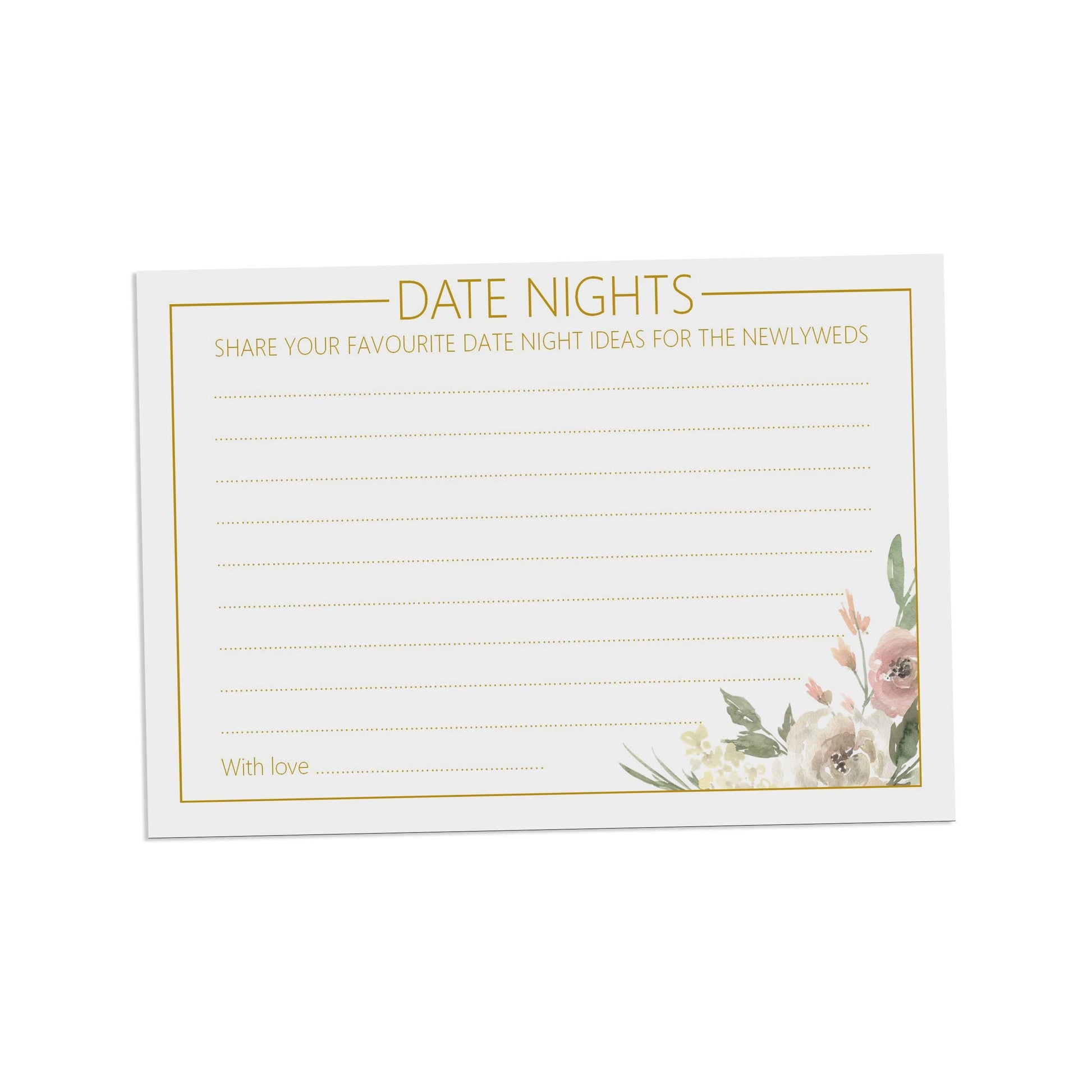 Date Night Advice Cards - Blush Floral