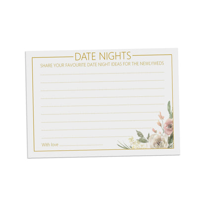 Date Night Advice Cards - Blush Floral