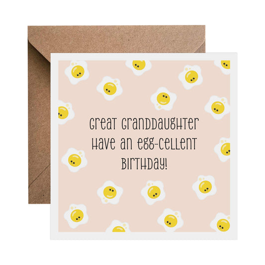 Great Granddaughter Have An Egg-cellent Birthday Card - PMPrinted