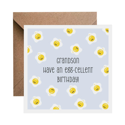 Grandson Have An Egg-cellent Birthday Card - PMPrinted