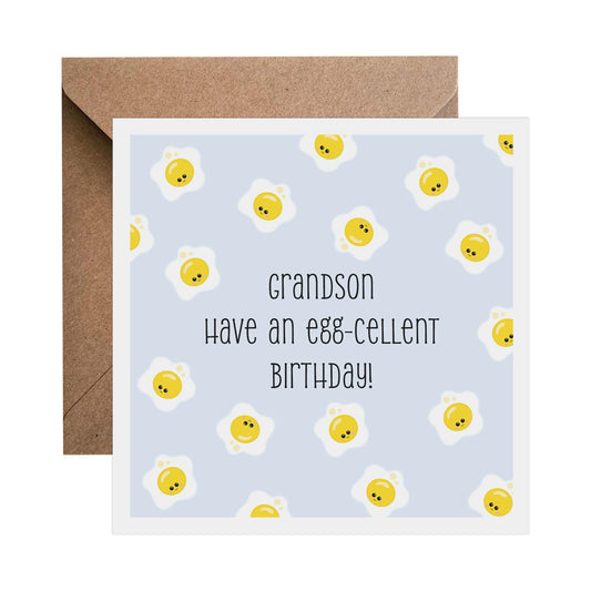 Grandson Have An Egg-cellent Birthday Card - PMPrinted