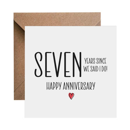 7th Anniversary Card - Seven Years Since We Said I Do - PMPrinted