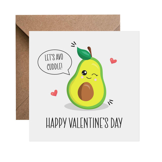 Funny Valentine's Card, Let's Avo Cuddle! - PMPrinted