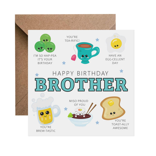 Brother Birthday Card - Funny Brother Pun Birthday Card - PMPrinted