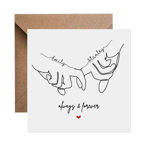 Always & Forever Personalised Anniversary Card - PMPrinted