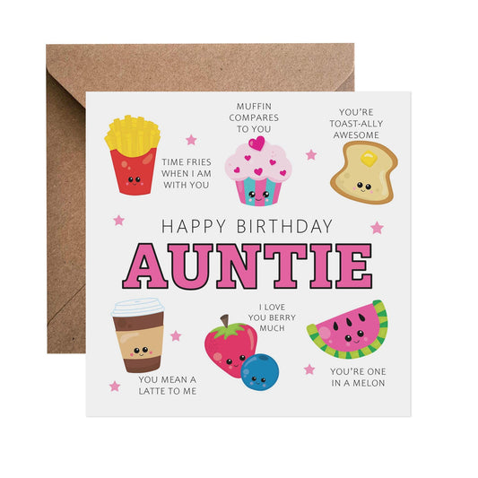 Auntie Birthday Card - Funny Auntie Pun Birthday Card - PMPrinted