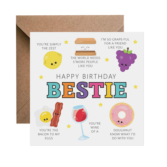 Bestie Birthday Card - Funny Pun Card For Best Friend - PMPrinted