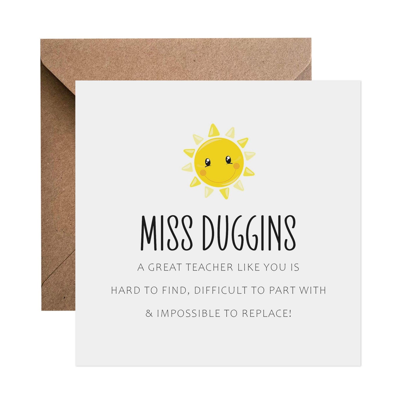 Personalised Great Teacher, End Of Term Thank You Card - PMPrinted