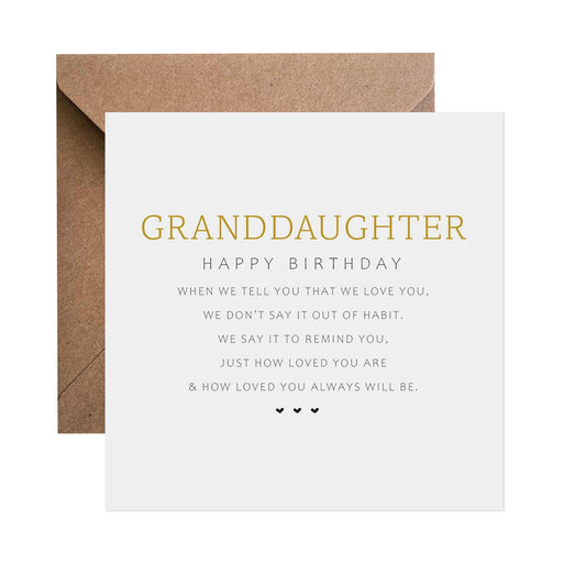 Granddaughter Birthday Card, We Love You Simple Birthday Card - PMPrinted