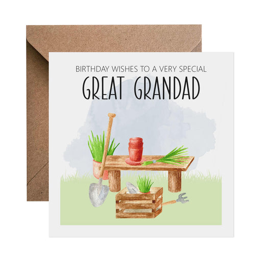 Great Grandad Birthday Card, Gardening Design - PMPrinted
