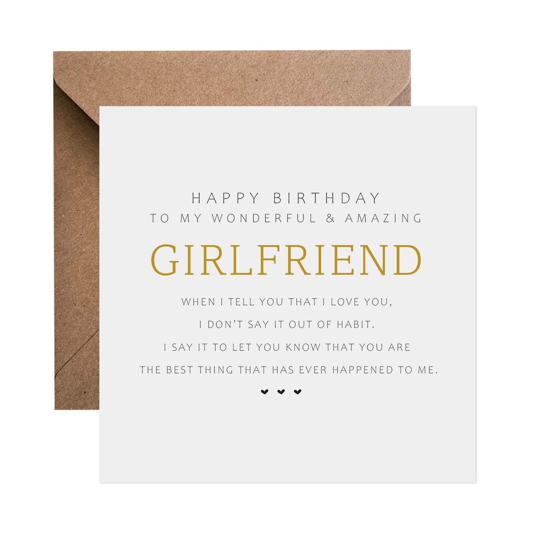 Girlfriend Birthday Card, Best Thing That Ever Happened to Me, Simple Design - PMPrinted