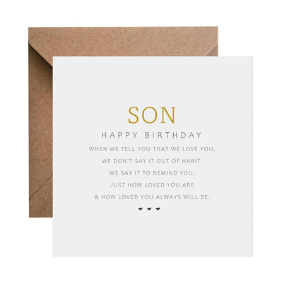 Son Birthday Card, We Love You Simple Birthday Card - PMPrinted