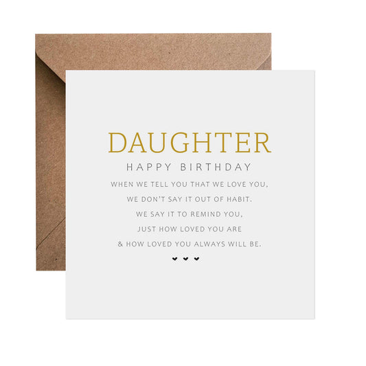 Daughter Birthday Card, We Love You Simple Birthday Card - PMPrinted