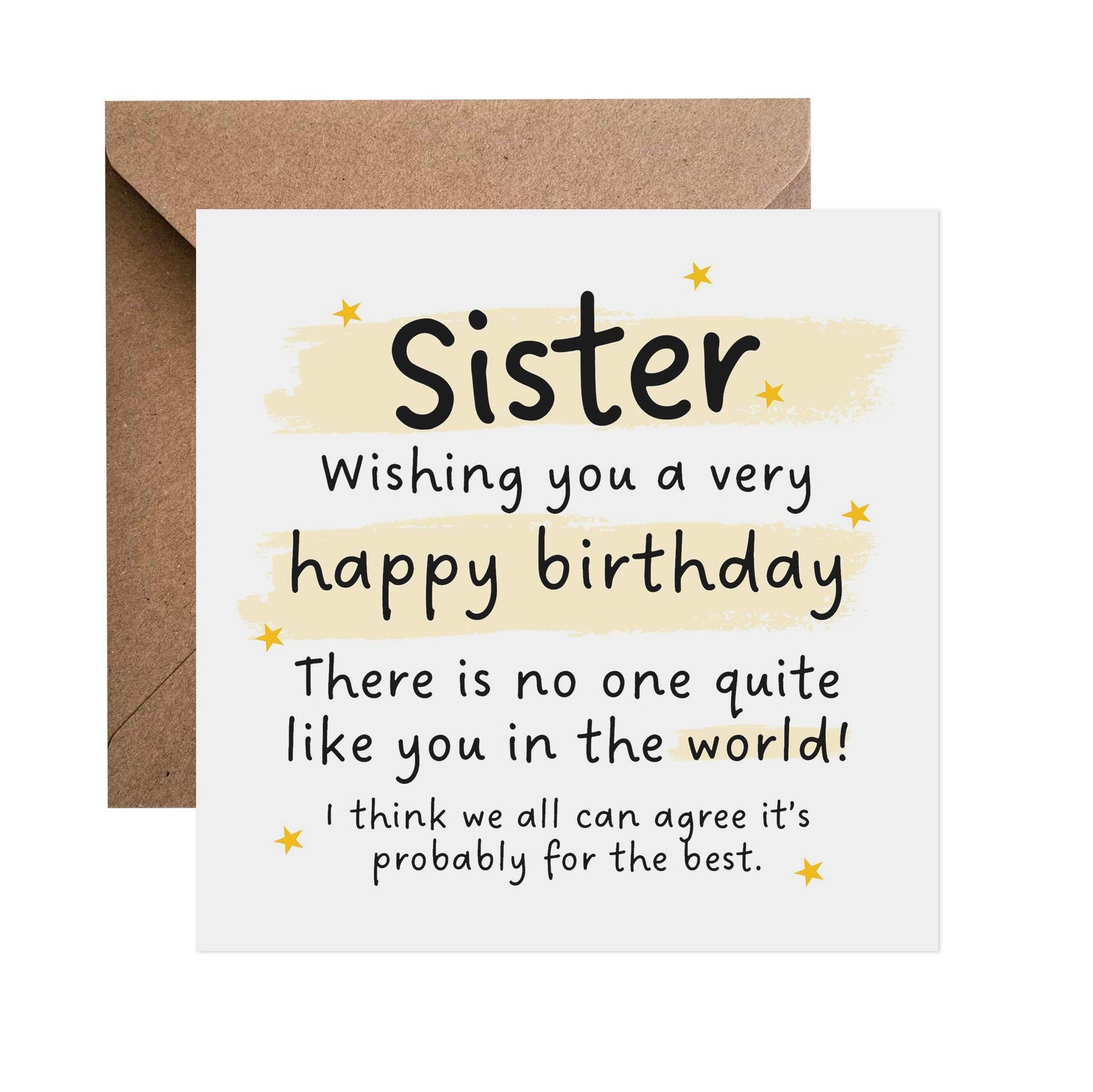 Sister Funny Birthday Card -No One Like You - PMPrinted