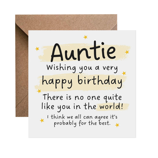 Auntie Funny Birthday Card - No One Like You - PMPrinted