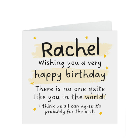 Personalised There Is No One Quite Like You Birthday Card - Peach