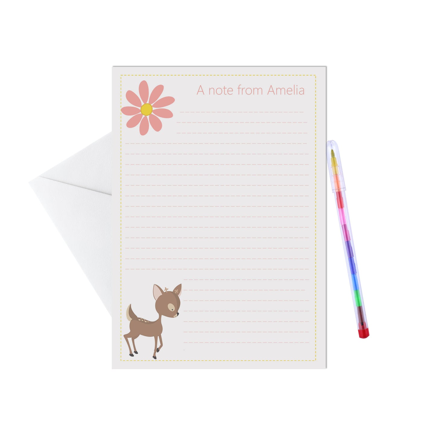 Woodland Animal Personalised Letter Writing Set - 15 Sheets & Envelopes - Lot Of Designs