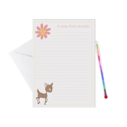 Woodland Animal Personalised Letter Writing Set - 15 Sheets & Envelopes - Lot Of Designs