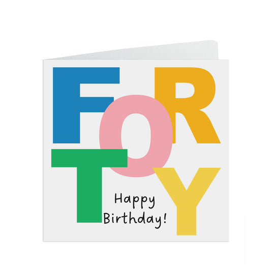 Forty Block Birthday Card