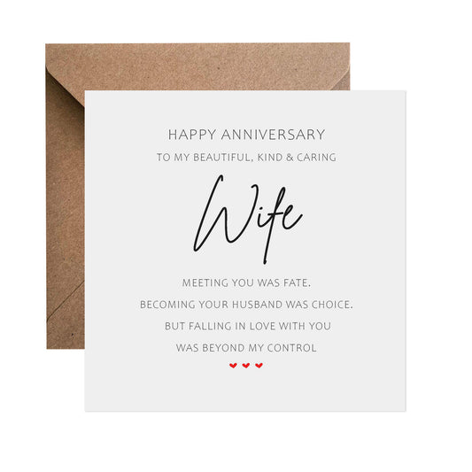 Meeting You Was Fate Anniversary Card - Choose Your Recipient
