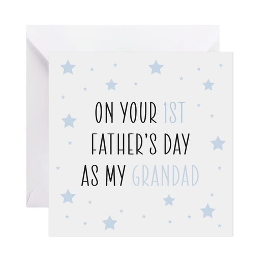 Grandad 1st Father's Day Card - Blue Star
