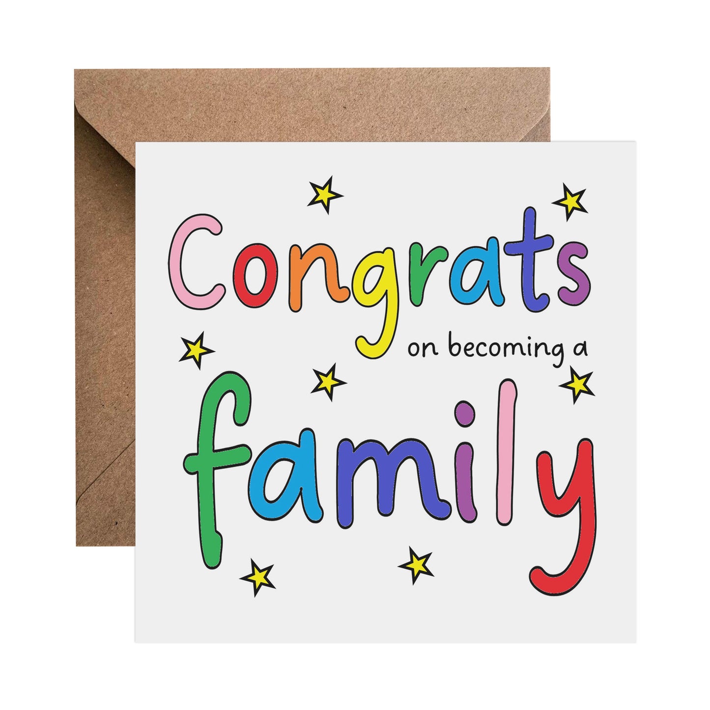Congratulations On Becoming A Family - Colourful Adoption Card
