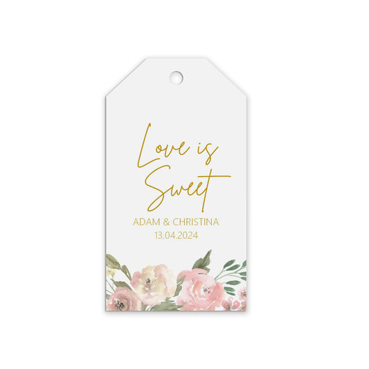 Love Is Sweet Favour Gift Tags - Blush Floral