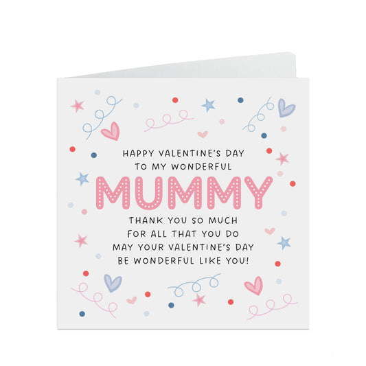 Mummy Valentine's Day Card Thank You For All That You Do