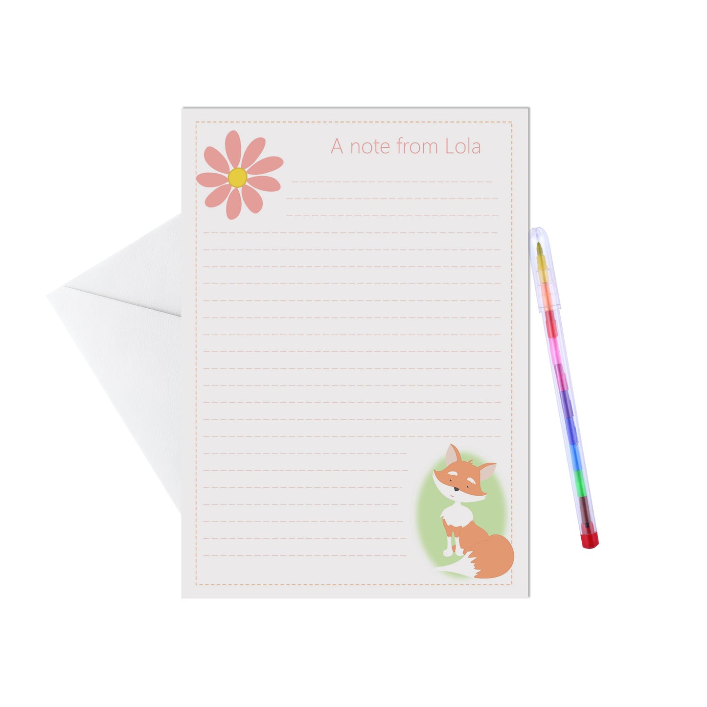 Woodland Animal Personalised Letter Writing Set - 15 Sheets & Envelopes - Lot Of Designs