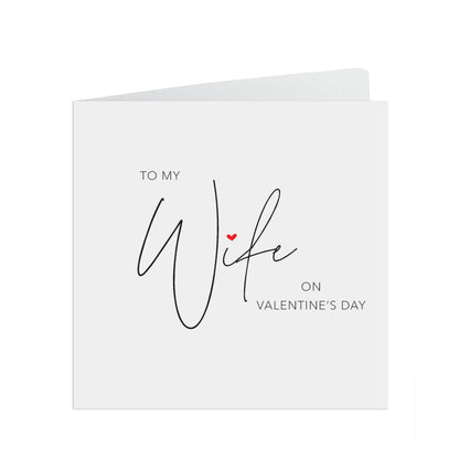 Wife Valentine's Day Card, Romantic Script Design