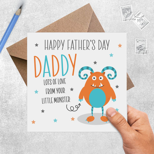 Daddy Father's Day Card From Your Little Orange Monster