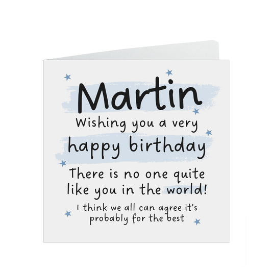 Personalised There Is No One Quite Like You Birthday Card - Blue