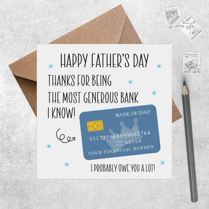 Bank Of Dad - Father's Day Card