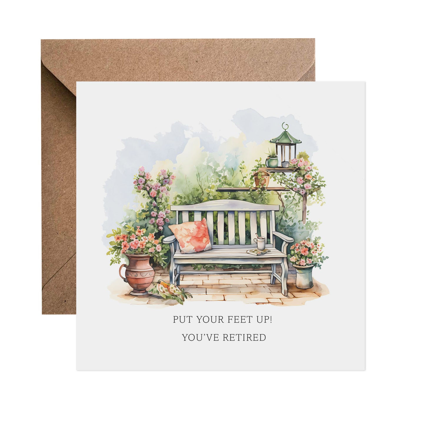 Put Your Feet Up, Garden Bench - Retirement Card